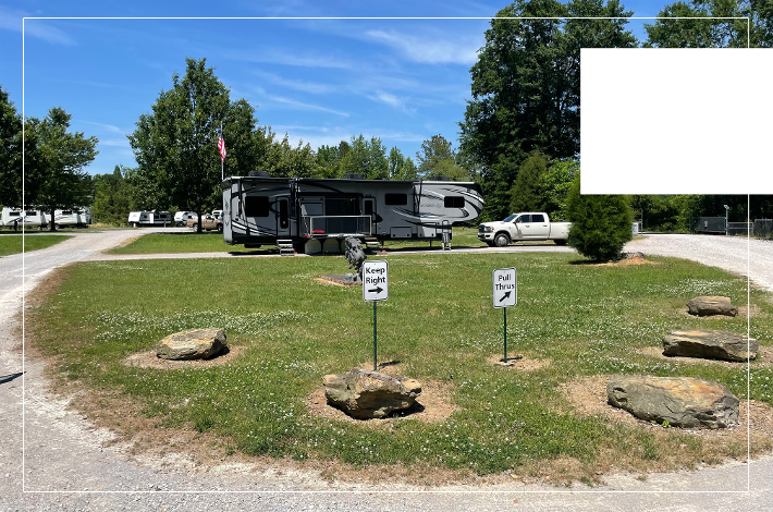 photo of 4th wheel camper in park